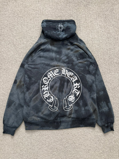 Vintage Chrome Hearts Horseshoe Dyed Thermal Pullover Hoodie