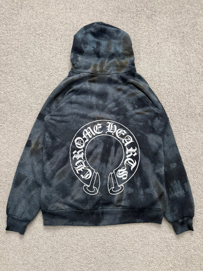 Vintage Chrome Hearts Horseshoe Dyed Thermal Pullover Hoodie
