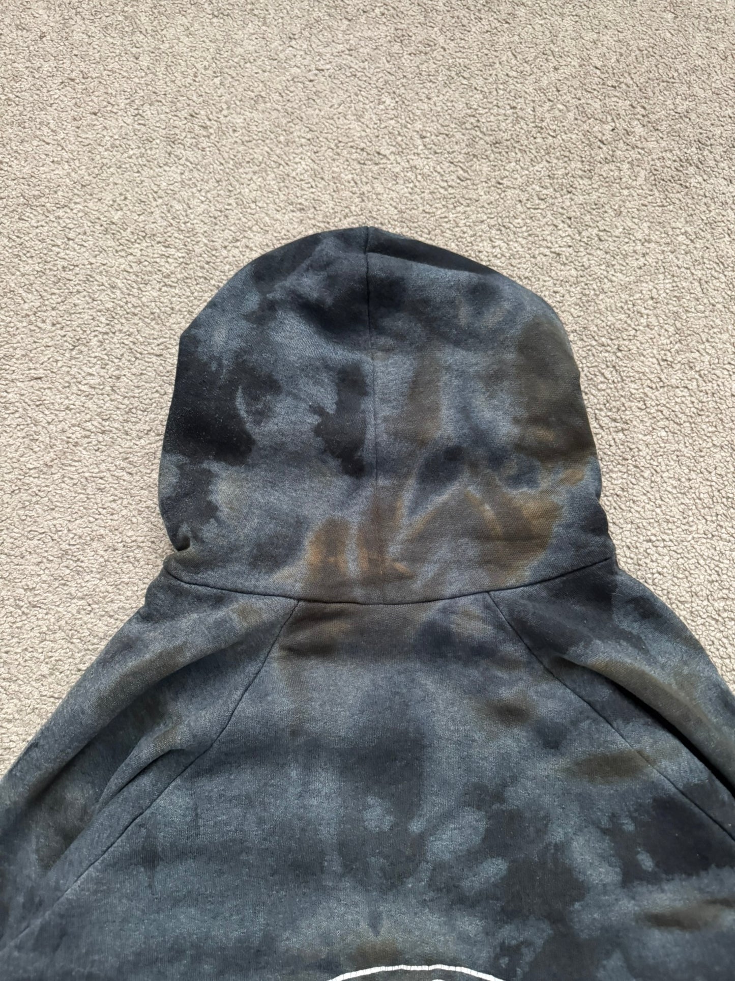 Vintage Chrome Hearts Horseshoe Dyed Thermal Pullover Hoodie
