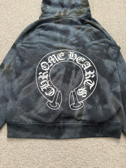 Vintage Chrome Hearts Horseshoe Dyed Thermal Pullover Hoodie