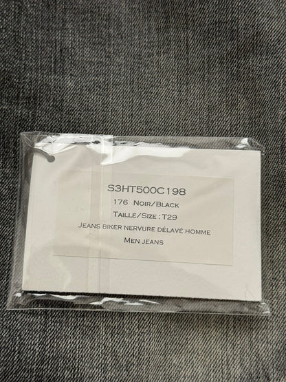 Balmain by Christophe Decarnin Grey Faded Zip Biker Denim Jeans