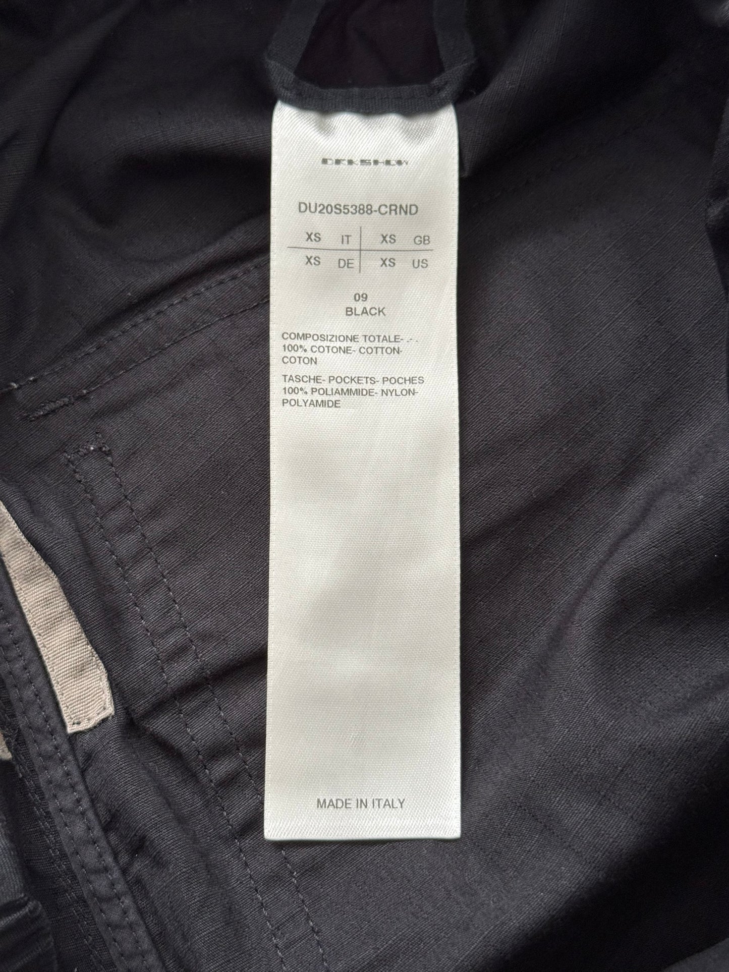 SS20 Rick Owens DRKSHDW Zip Cargo Pocket Pods Shorts