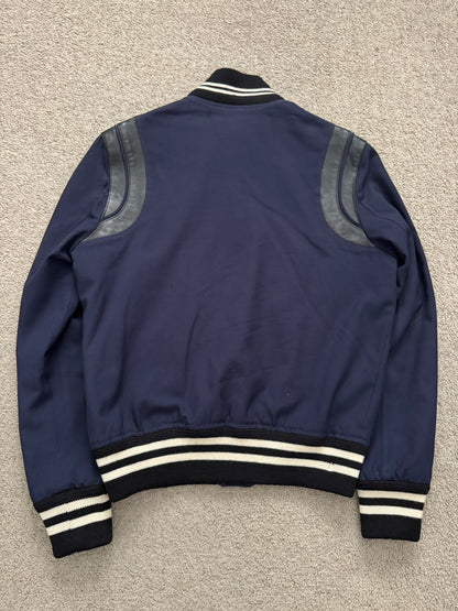 FW14 Saint Laurent by Hedi Slimane Navy Teddy Varsity Bomber Jacket