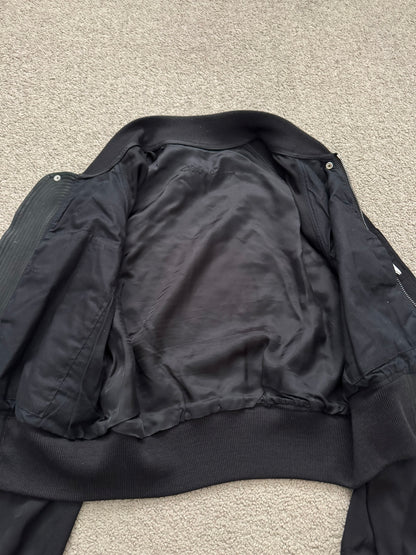 SS16 Rick Owens Mainline "Cyclops" Lamb Leather Cropped Bomber Jacket