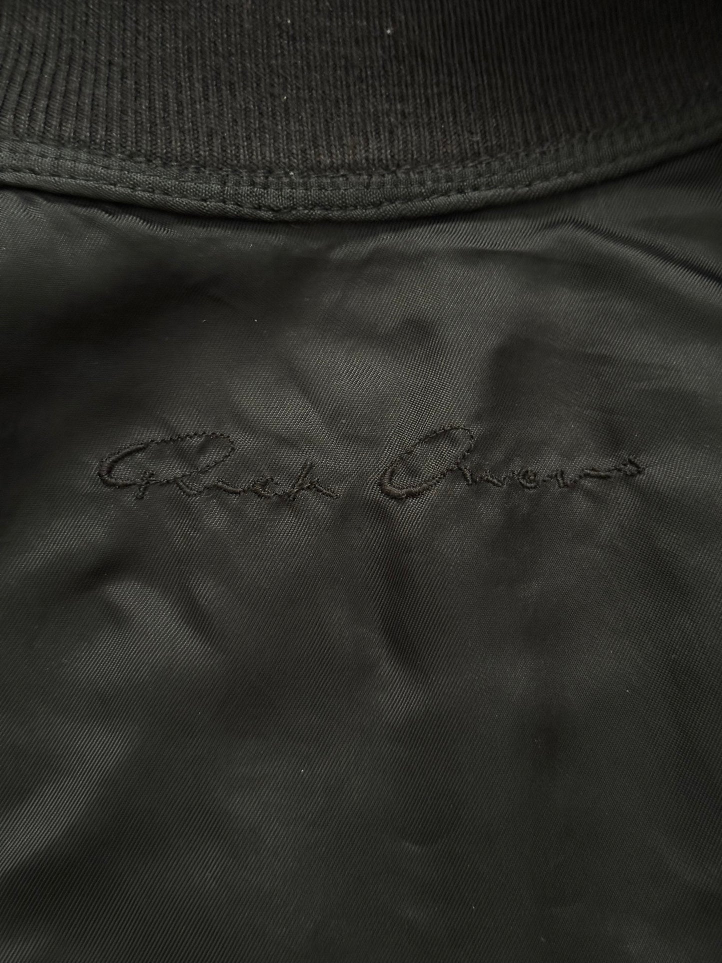 SS16 Rick Owens Mainline "Cyclops" Lamb Leather Cropped Bomber Jacket