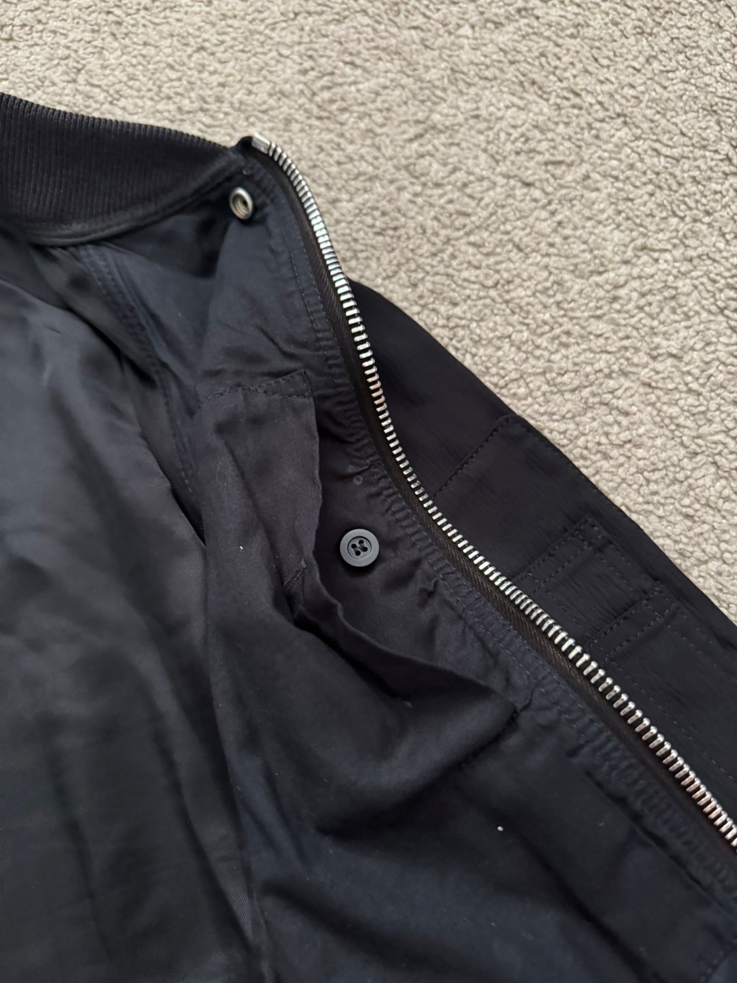 SS16 Rick Owens Mainline "Cyclops" Lamb Leather Cropped Bomber Jacket