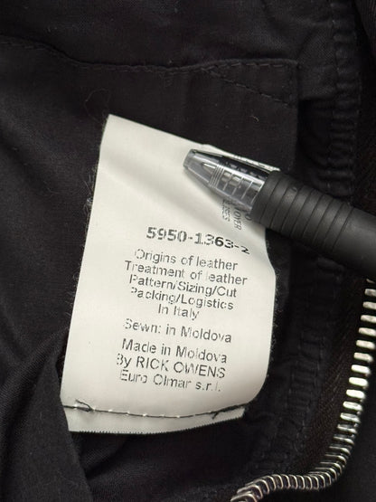 SS16 Rick Owens Mainline "Cyclops" Lamb Leather Cropped Bomber Jacket