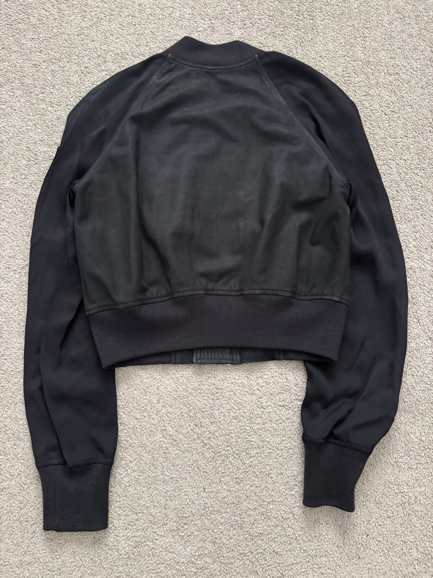 SS16 Rick Owens Mainline "Cyclops" Lamb Leather Cropped Bomber Jacket
