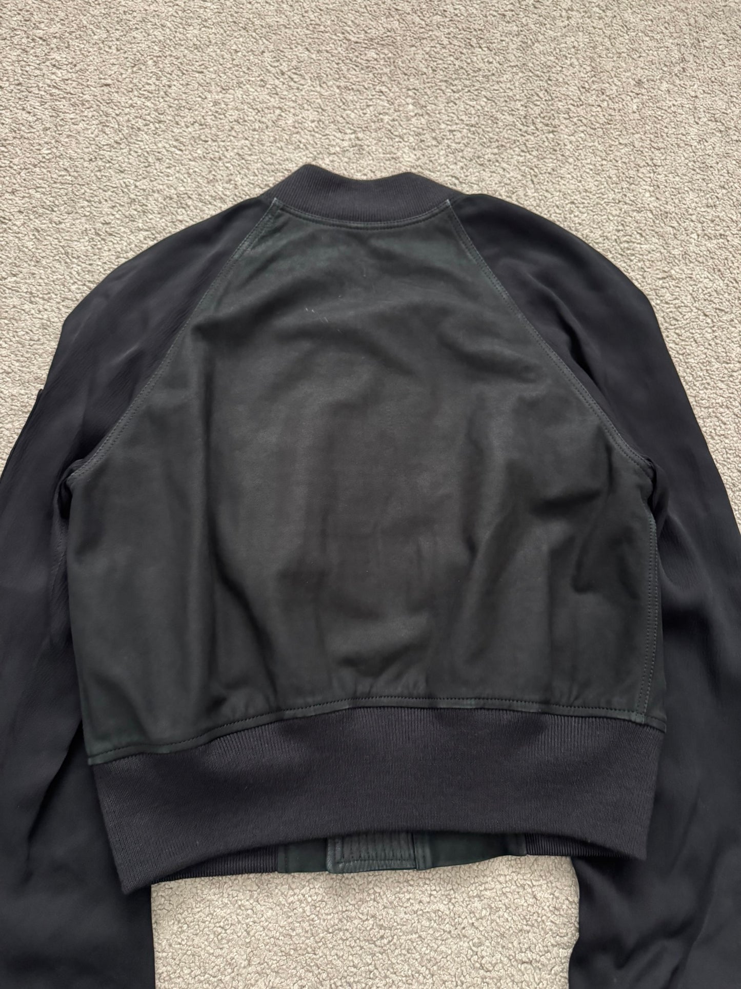 SS16 Rick Owens Mainline "Cyclops" Lamb Leather Cropped Bomber Jacket