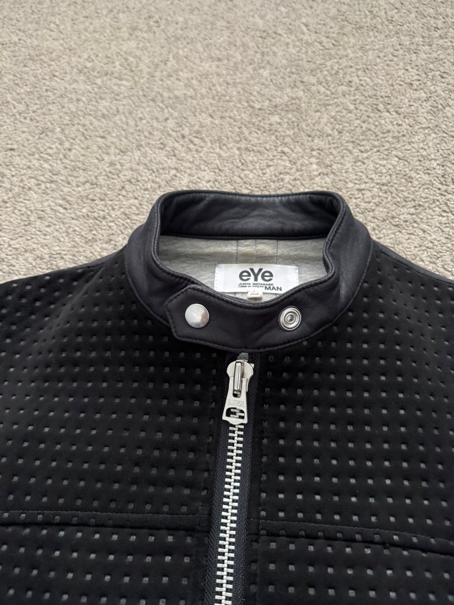 FW16 Junya Watanabe MAN eYe Perforated Hybrid Biker Jacket