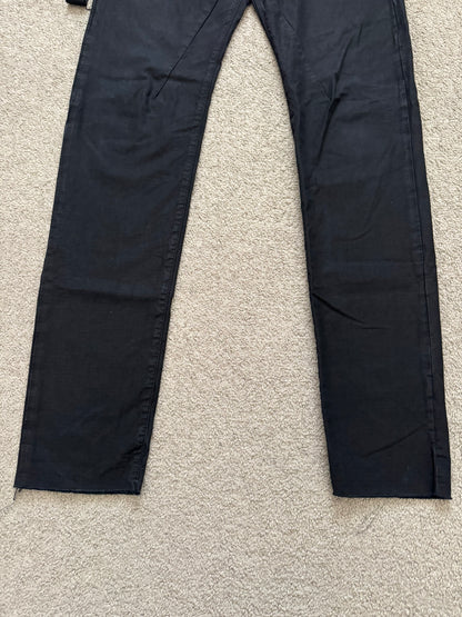 2010s Rick Owens DRKSHDW Black Waxed Ripstop Detroit Cut Pants