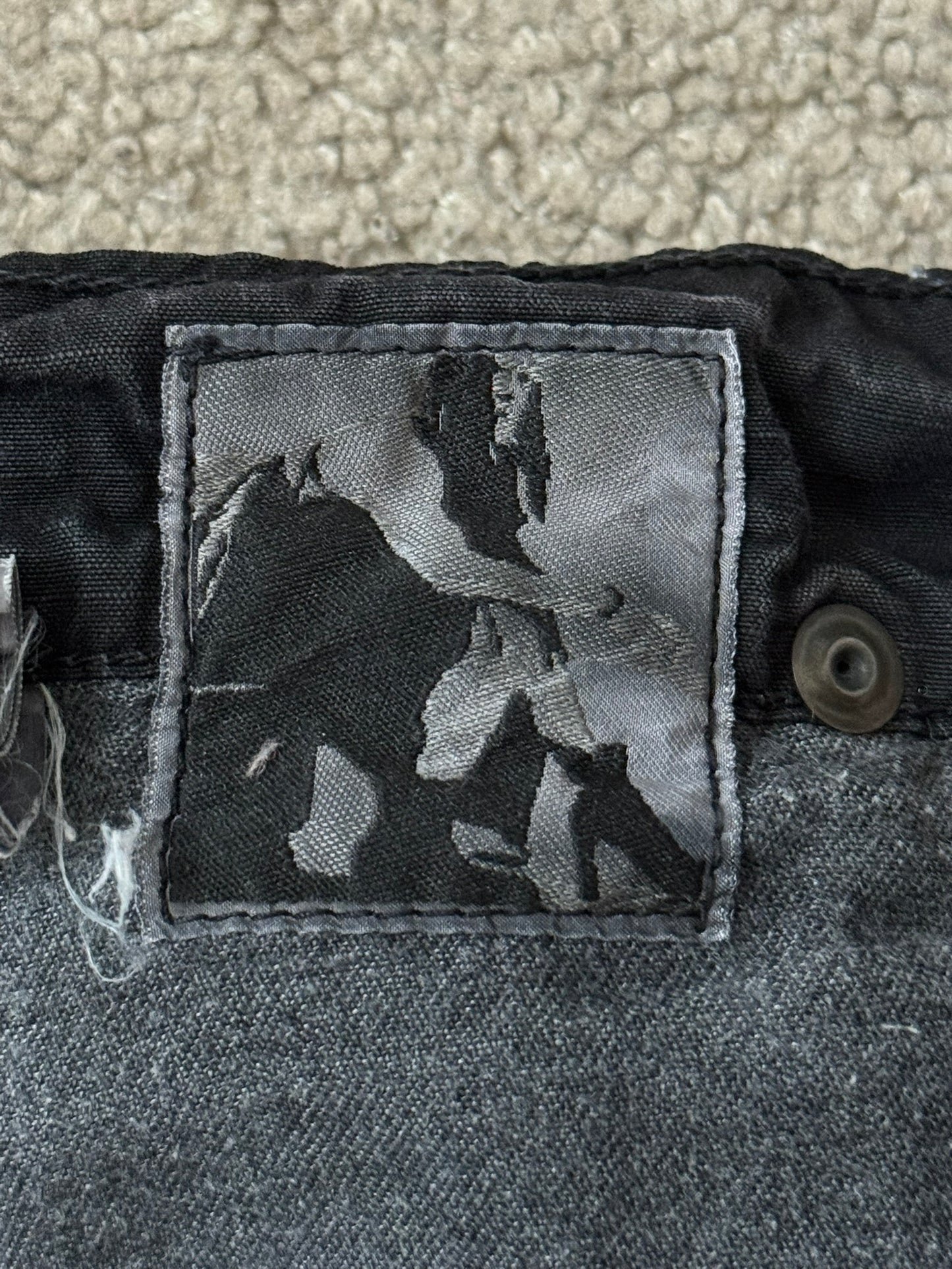 2010s Rick Owens DRKSHDW Black Waxed Ripstop Detroit Cut Pants