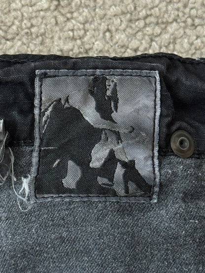 2010s Rick Owens DRKSHDW Black Waxed Ripstop Detroit Cut Pants