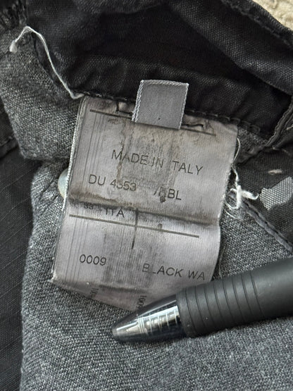 2010s Rick Owens DRKSHDW Black Waxed Ripstop Detroit Cut Pants