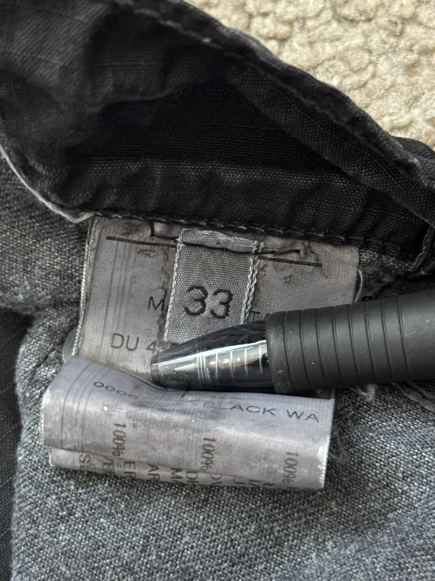 2010s Rick Owens DRKSHDW Black Waxed Ripstop Detroit Cut Pants