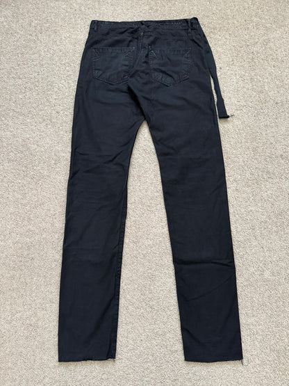 2010s Rick Owens DRKSHDW Black Waxed Ripstop Detroit Cut Pants