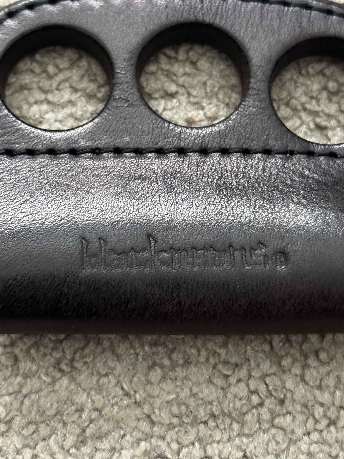 Blackmeans Black Leather Brass Knuckle Lighter Case