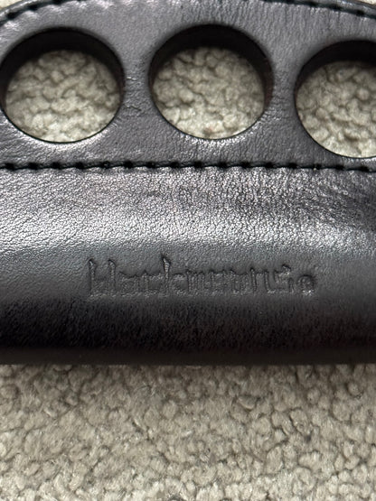 Blackmeans Black Leather Brass Knuckle Lighter Case