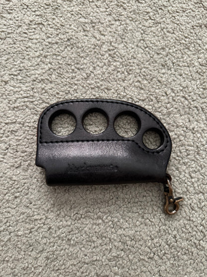 Blackmeans Black Leather Brass Knuckle Lighter Case