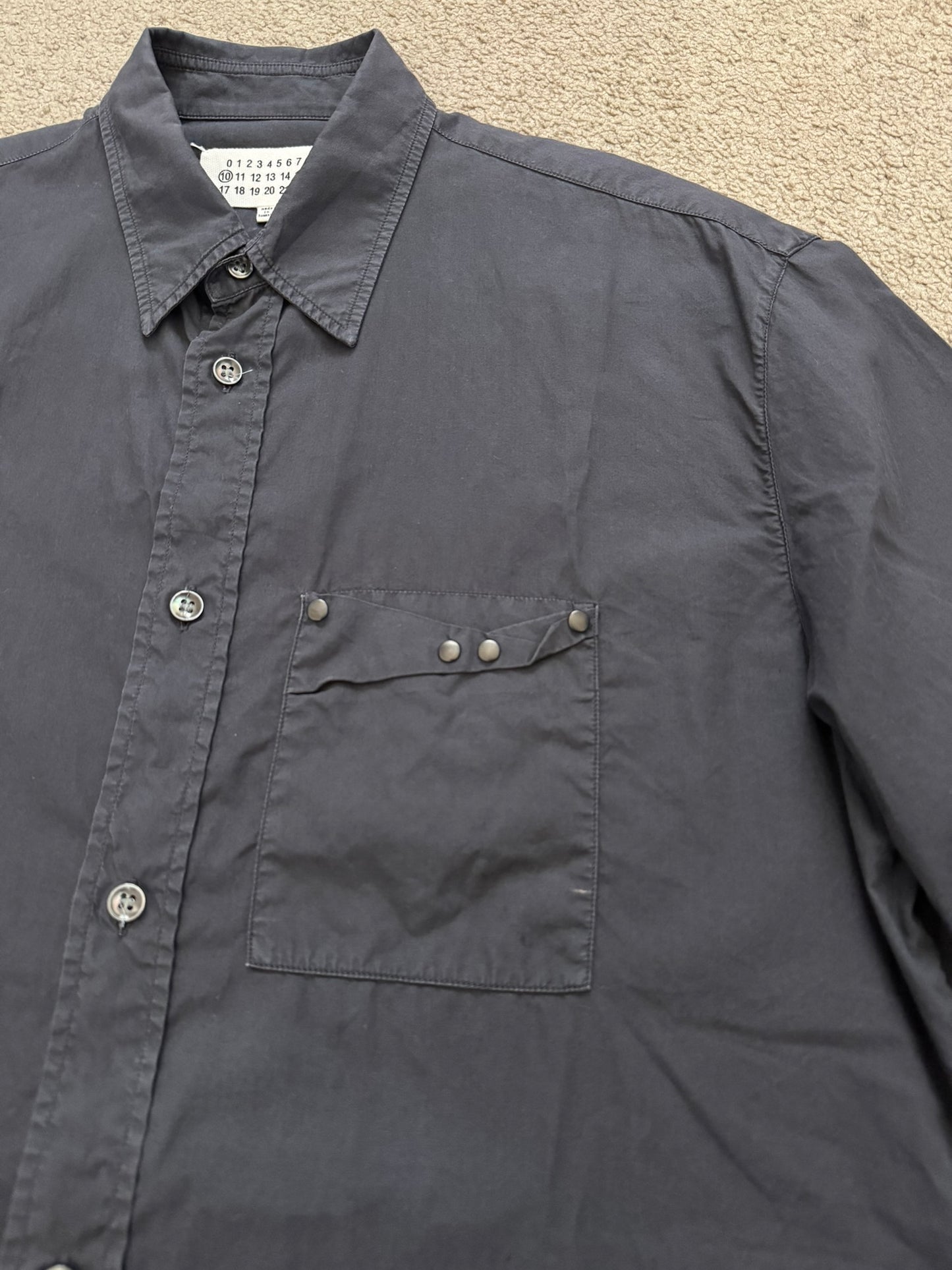 SS16 Maison Margiela Studded Button Up Short Sleeve Shirt