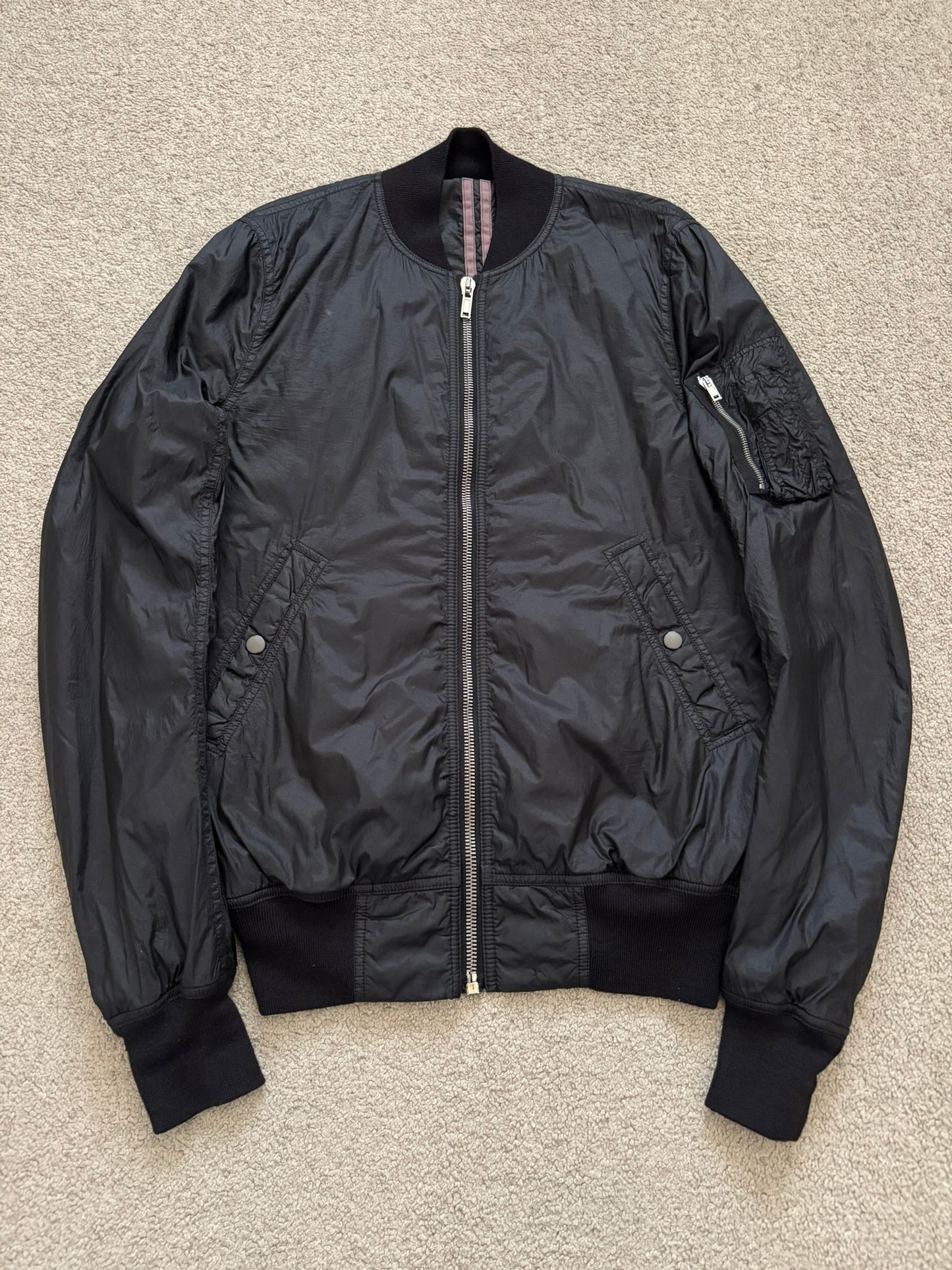 FW15 Rick Owens DRKSHDW Black Nylon Bomber Jacket