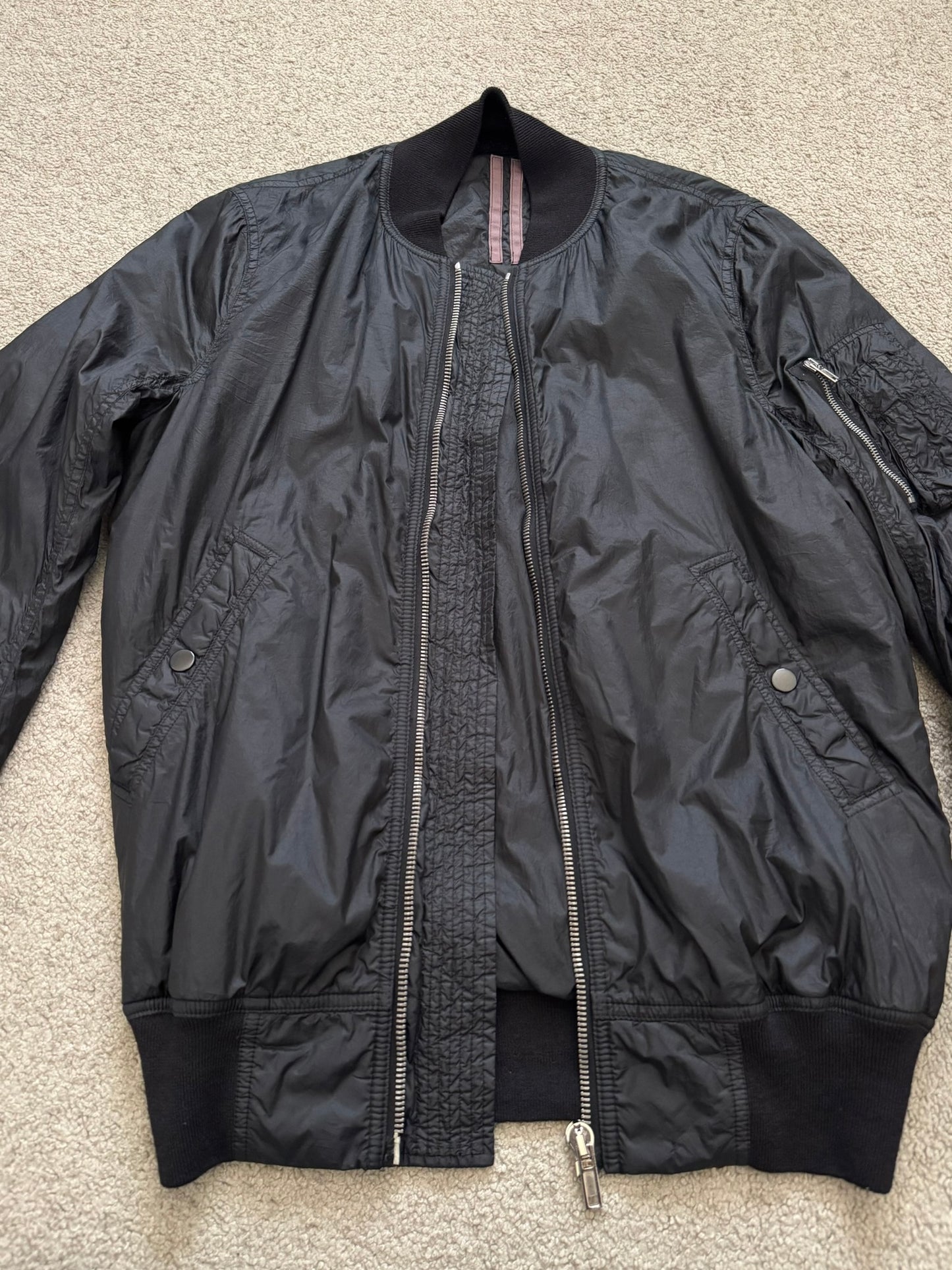 FW15 Rick Owens DRKSHDW Black Nylon Bomber Jacket