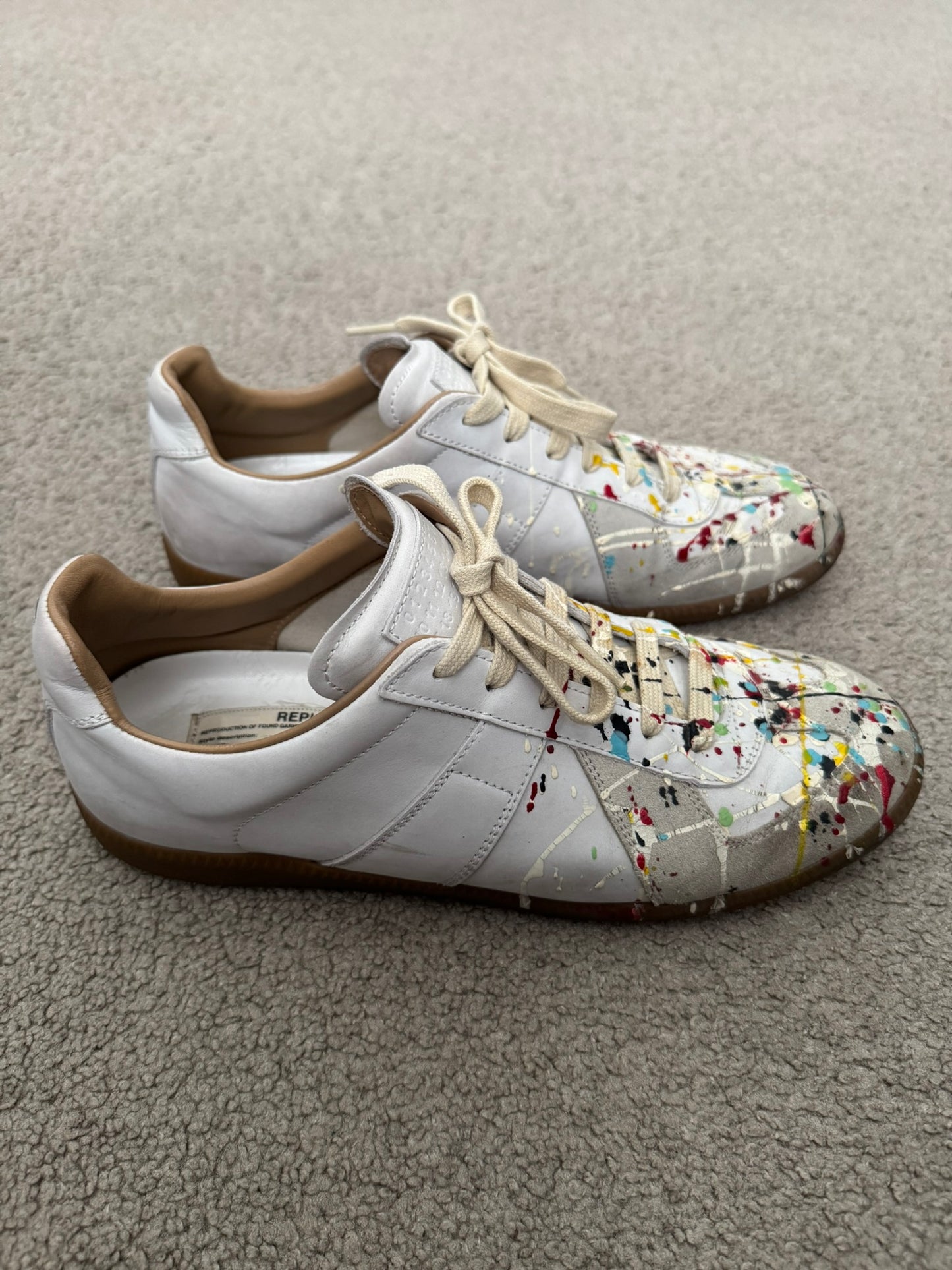 SS20 Maison Margiela Paint Splatter GAT Low Top Sneakers