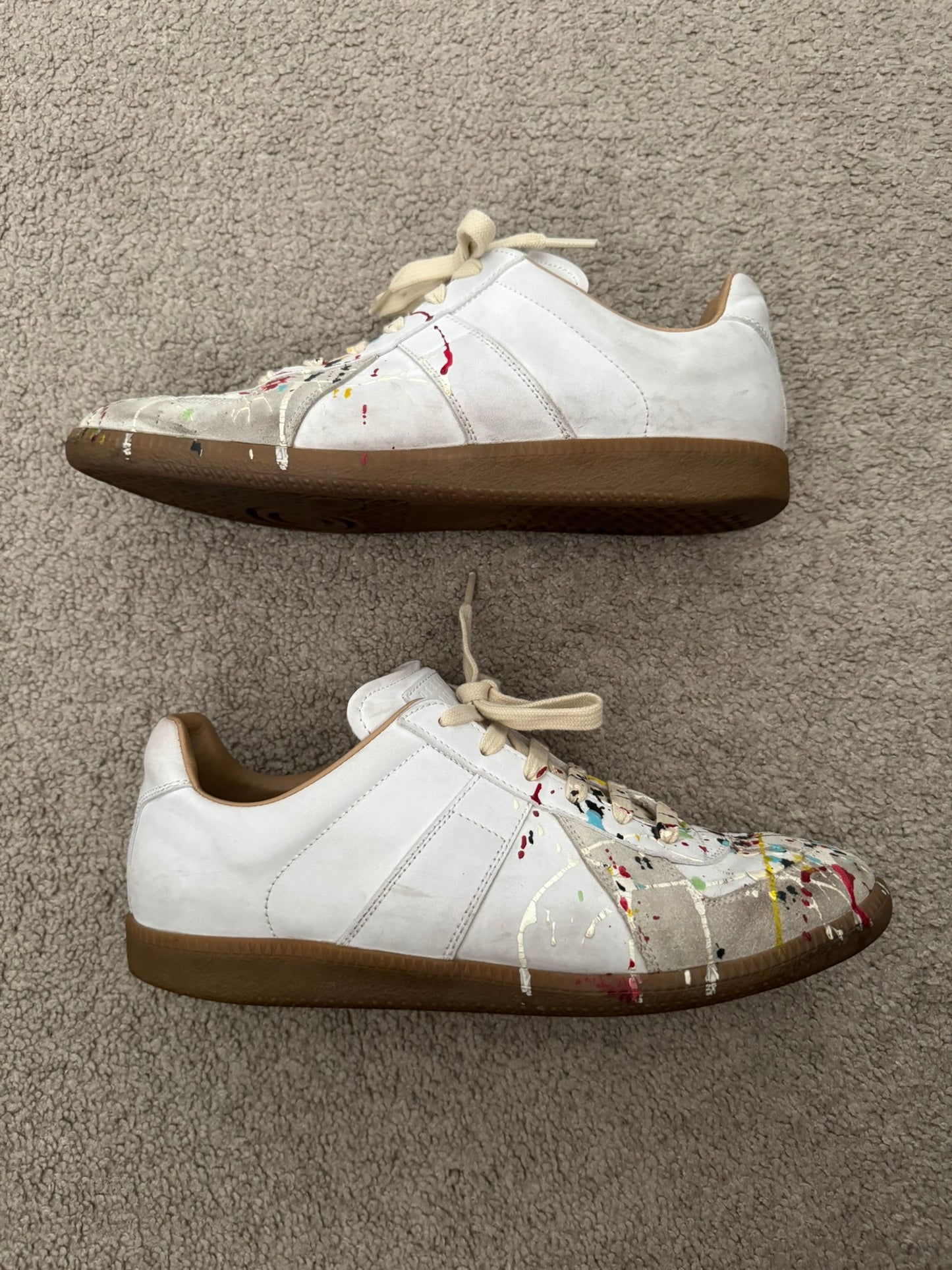 SS20 Maison Margiela Paint Splatter GAT Low Top Sneakers