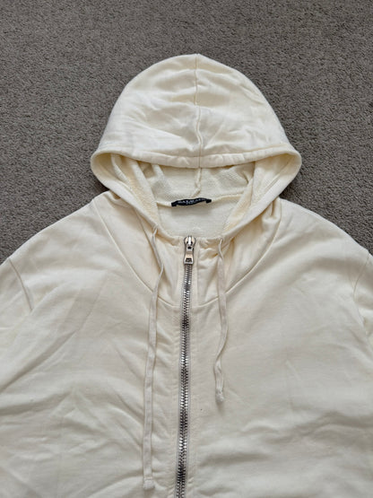 FW11 Balmain by Christophe Decarnin Cream Side Zipper Hoodie