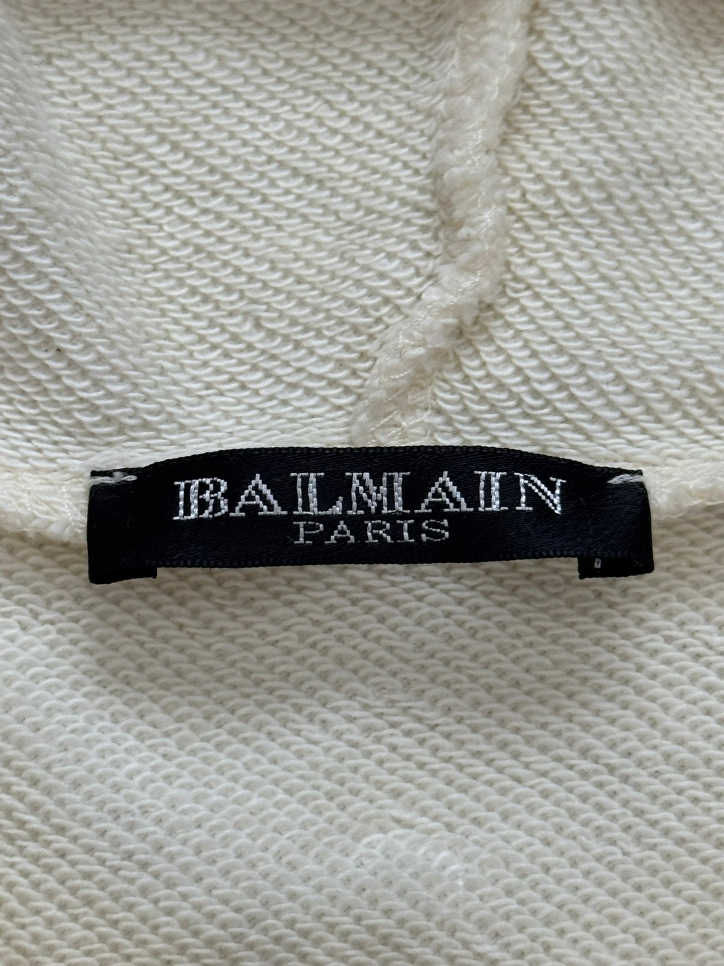 FW11 Balmain by Christophe Decarnin Cream Side Zipper Hoodie