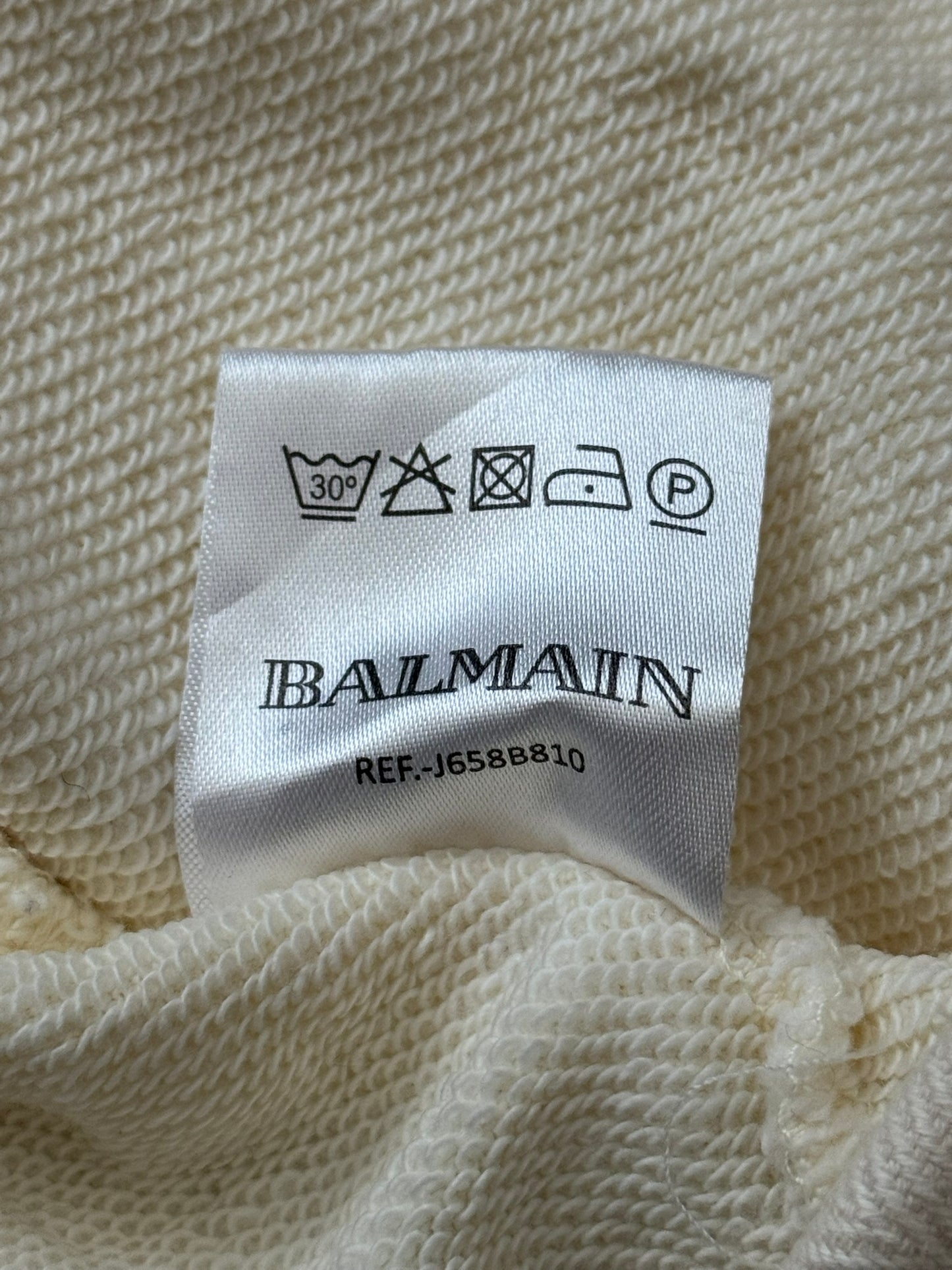 FW11 Balmain by Christophe Decarnin Cream Side Zipper Hoodie