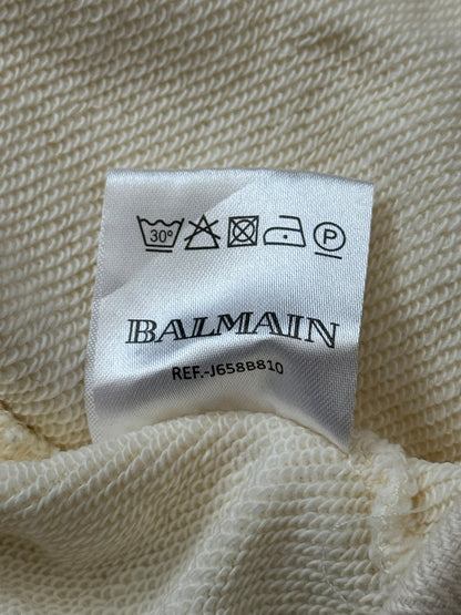 FW11 Balmain by Christophe Decarnin Cream Side Zipper Hoodie
