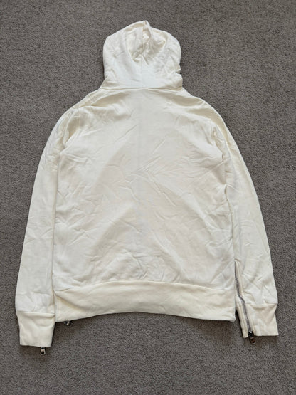 FW11 Balmain by Christophe Decarnin Cream Side Zipper Hoodie