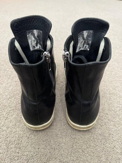 SS24 Rick Owens Mainline Leather Ramones High Top Sneakers