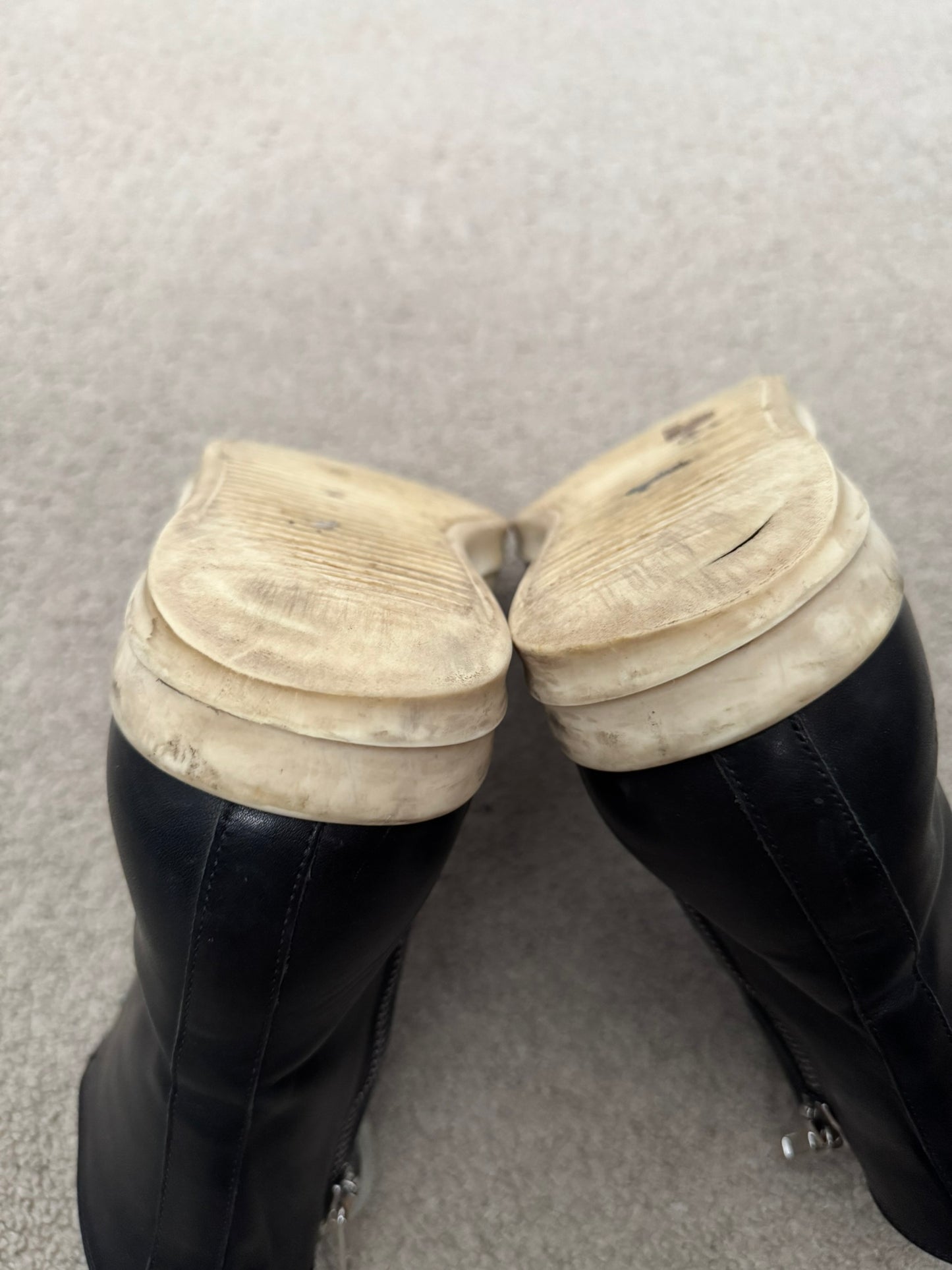 SS24 Rick Owens Mainline Leather Ramones High Top Sneakers