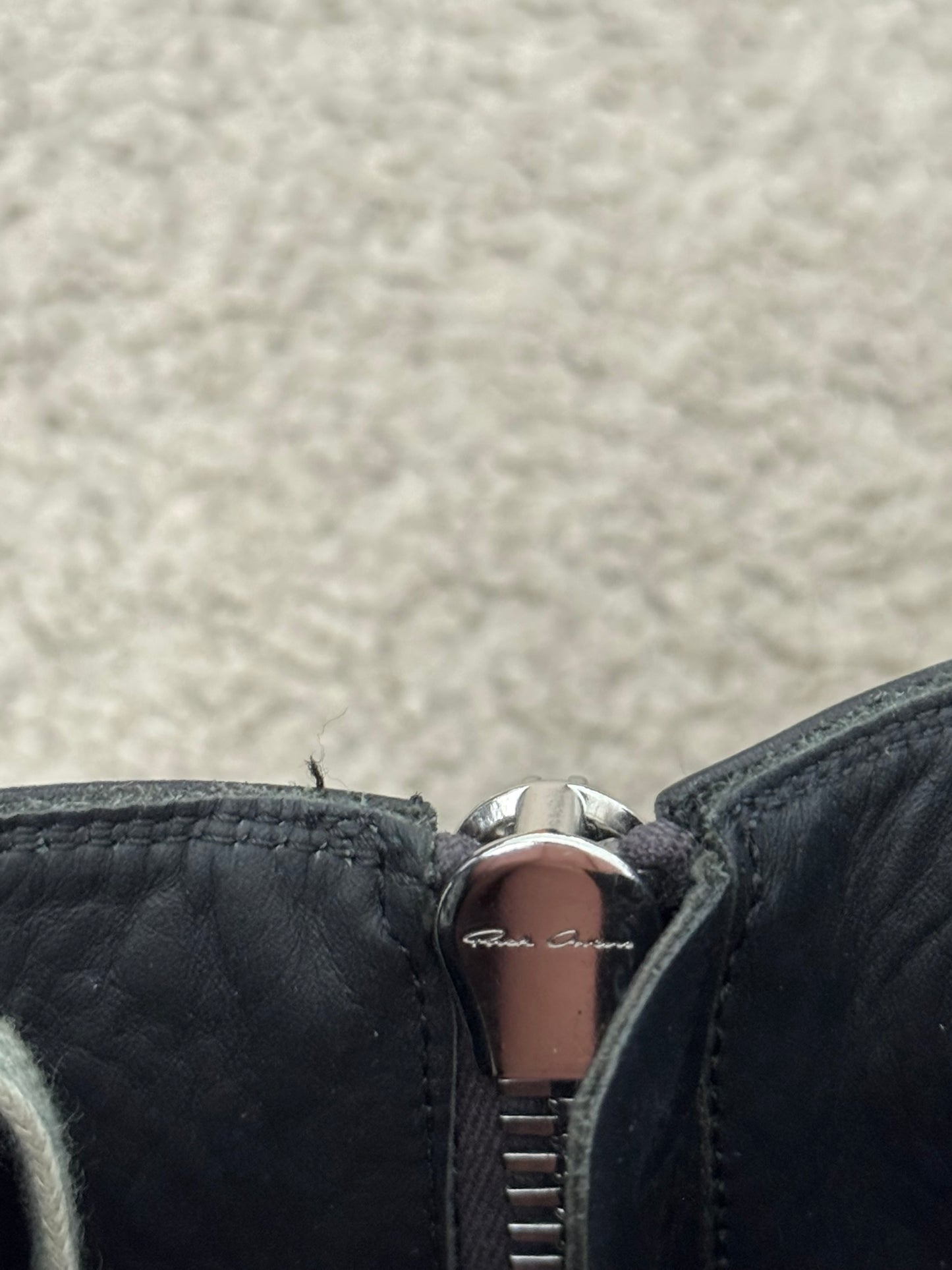 SS24 Rick Owens Mainline Leather Ramones High Top Sneakers