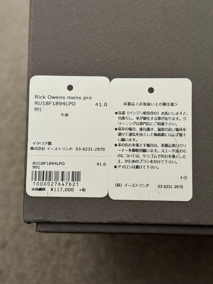 FW18 Rick Owens Mainline Black & White Geobasket Sneakers