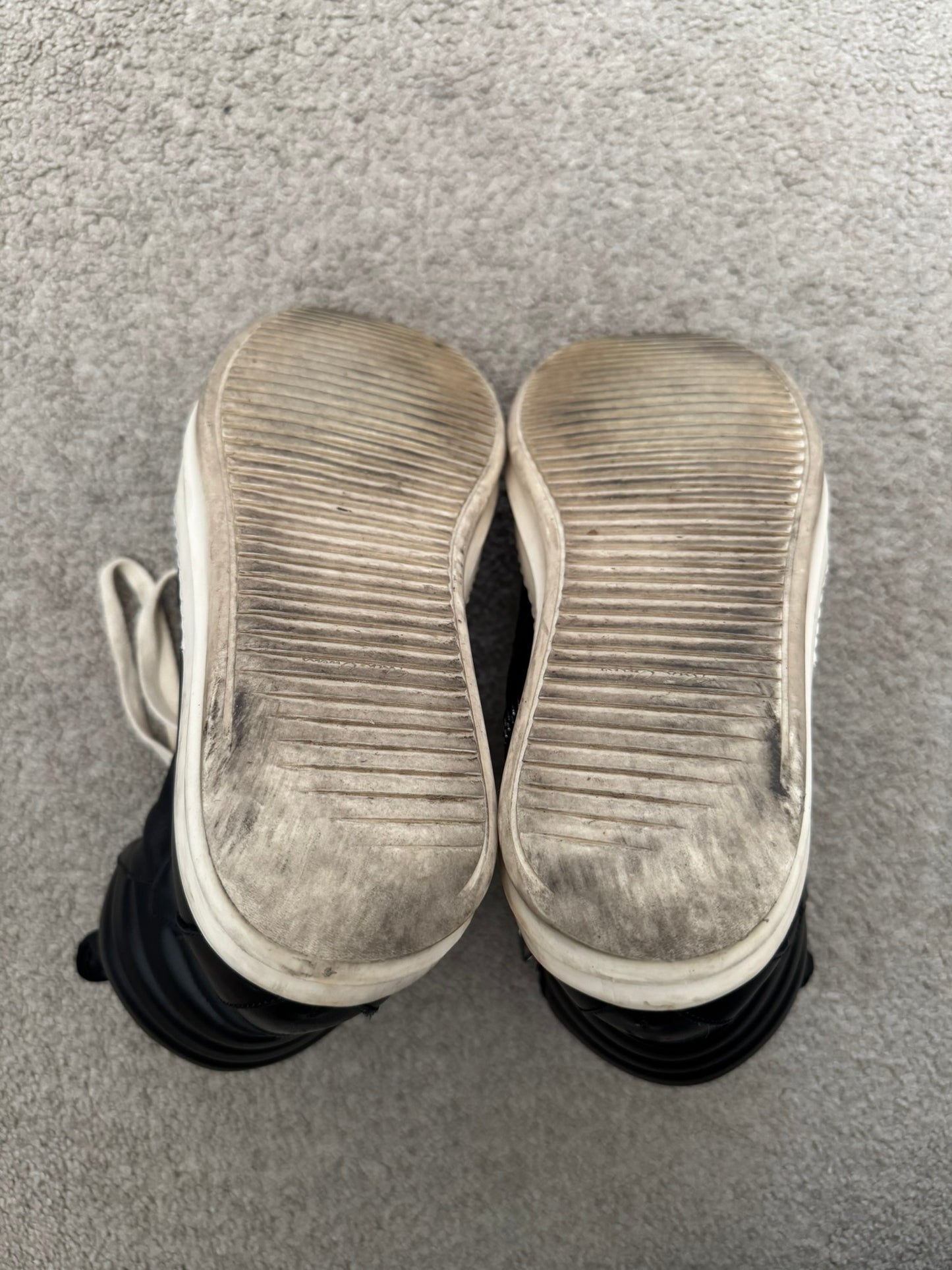 FW18 Rick Owens Mainline Black & White Geobasket Sneakers