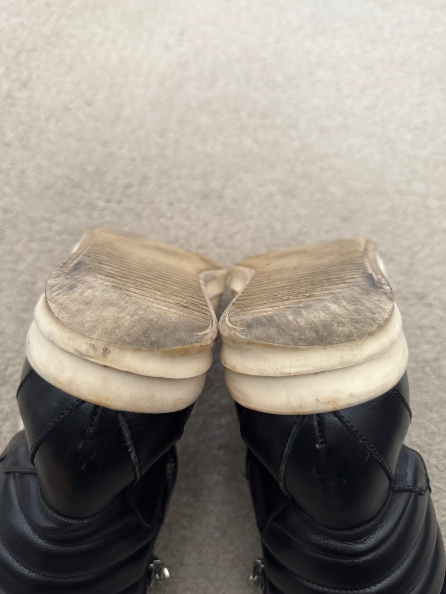 FW18 Rick Owens Mainline Black & White Geobasket Sneakers