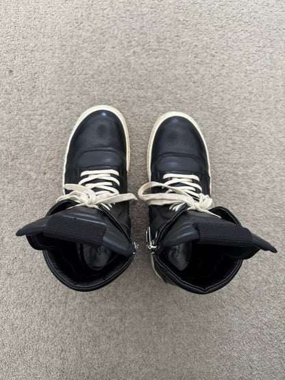 FW18 Rick Owens Mainline Black & White Geobasket Sneakers