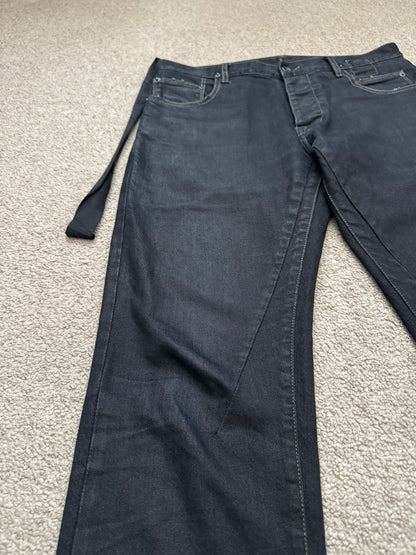 SS11 Rick Owens DRKSHDW "Anthem" Coated Detroit Cut Denim Jeans