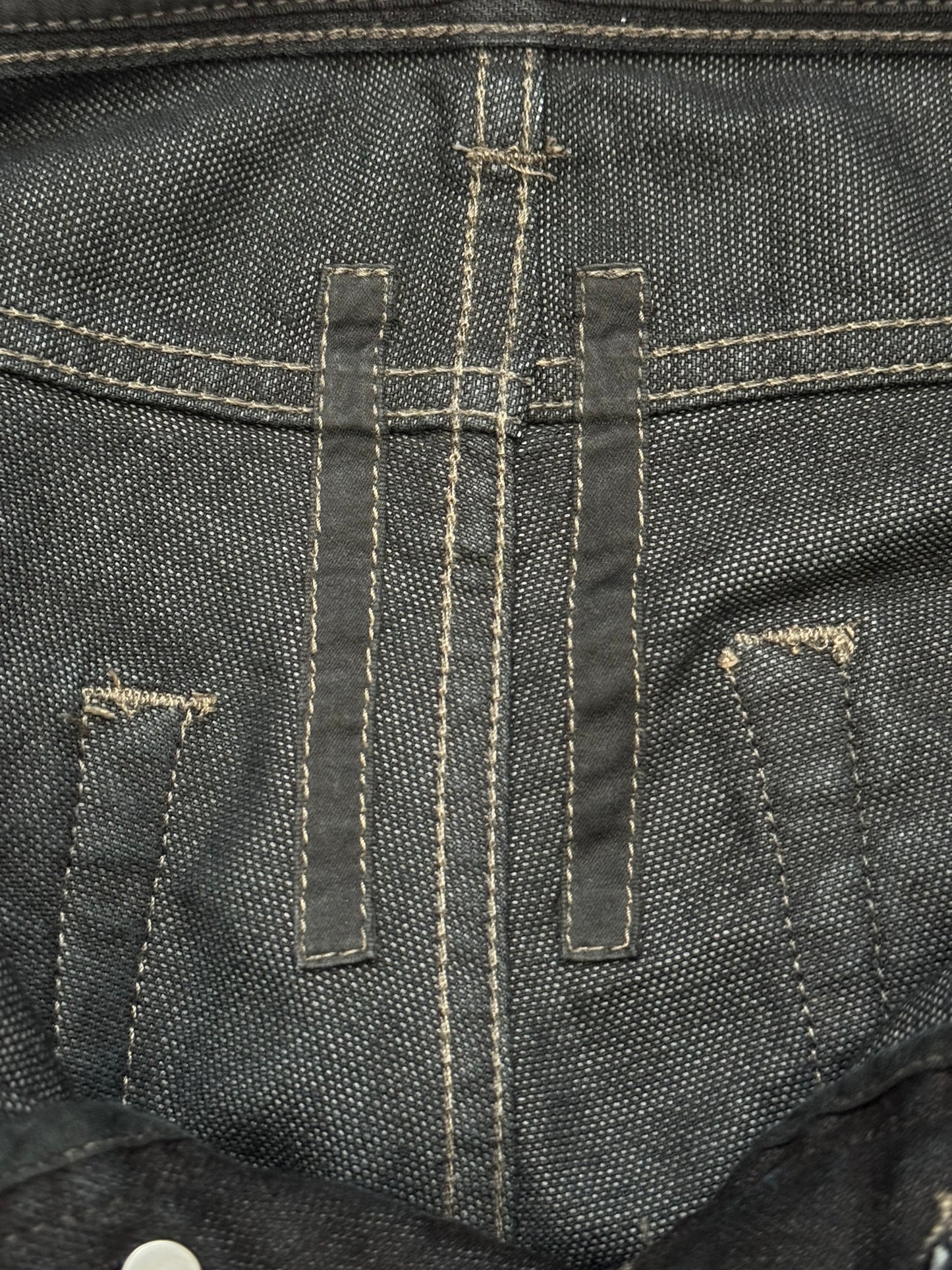 SS11 Rick Owens DRKSHDW "Anthem" Coated Detroit Cut Denim Jeans