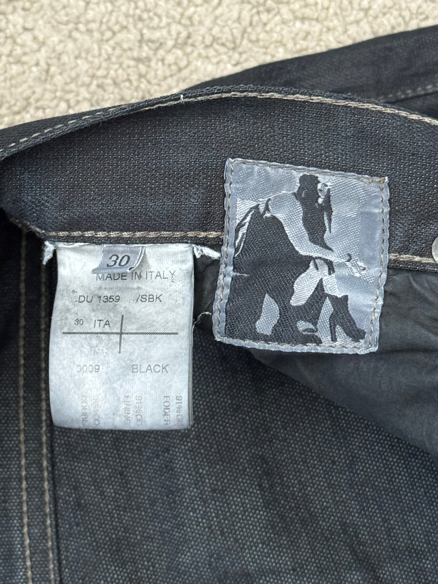 SS11 Rick Owens DRKSHDW "Anthem" Coated Detroit Cut Denim Jeans