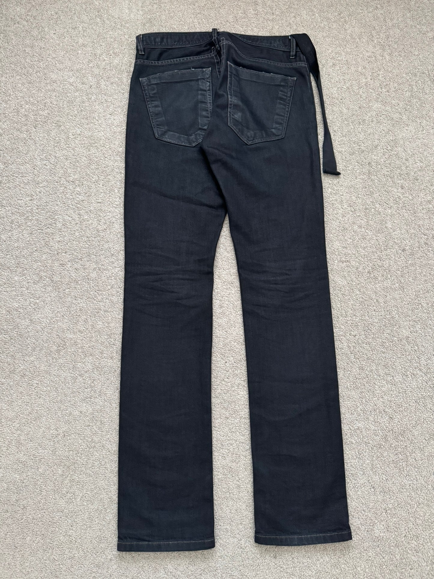 SS11 Rick Owens DRKSHDW "Anthem" Coated Detroit Cut Denim Jeans