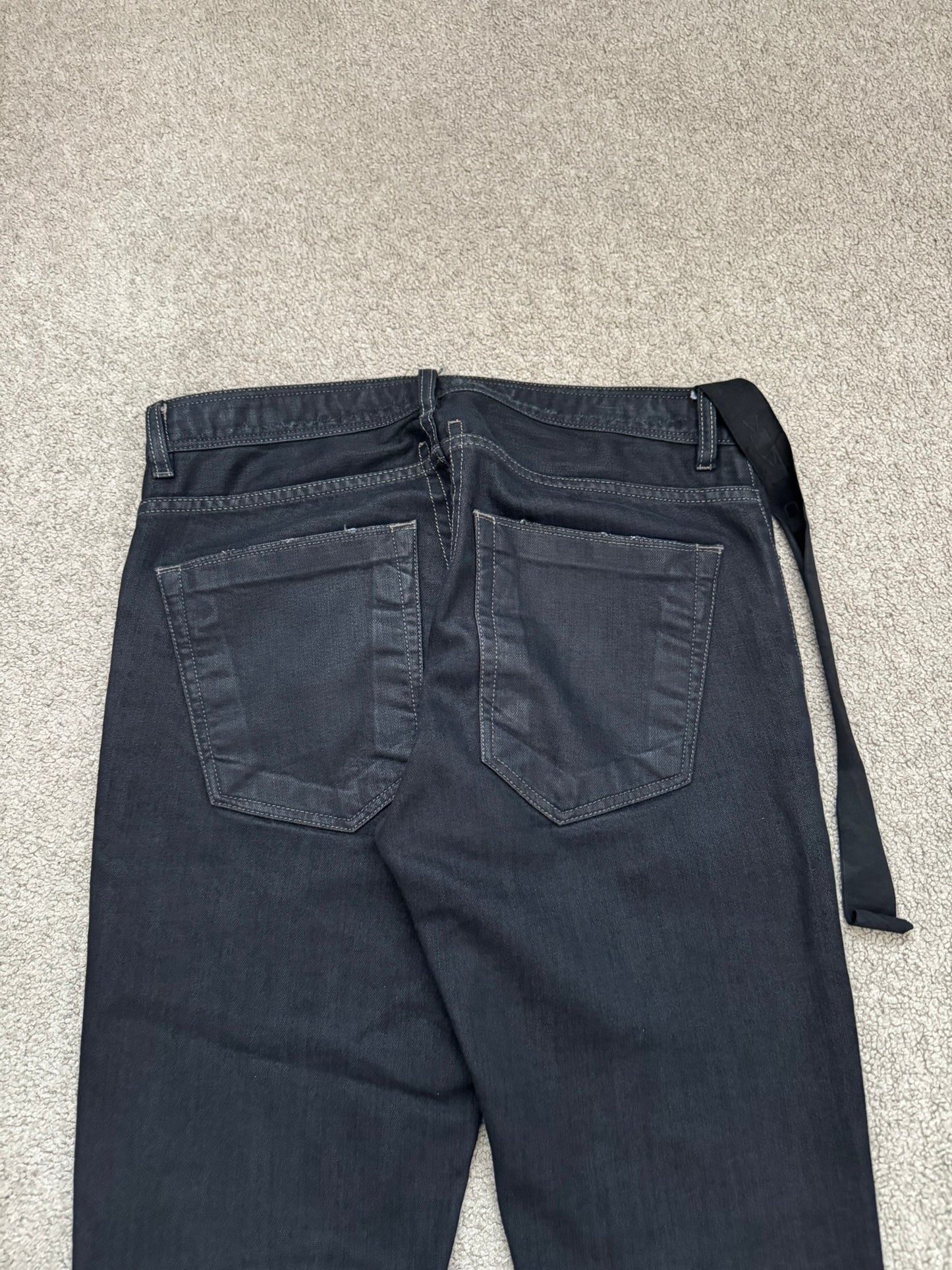 SS11 Rick Owens DRKSHDW "Anthem" Coated Detroit Cut Denim Jeans