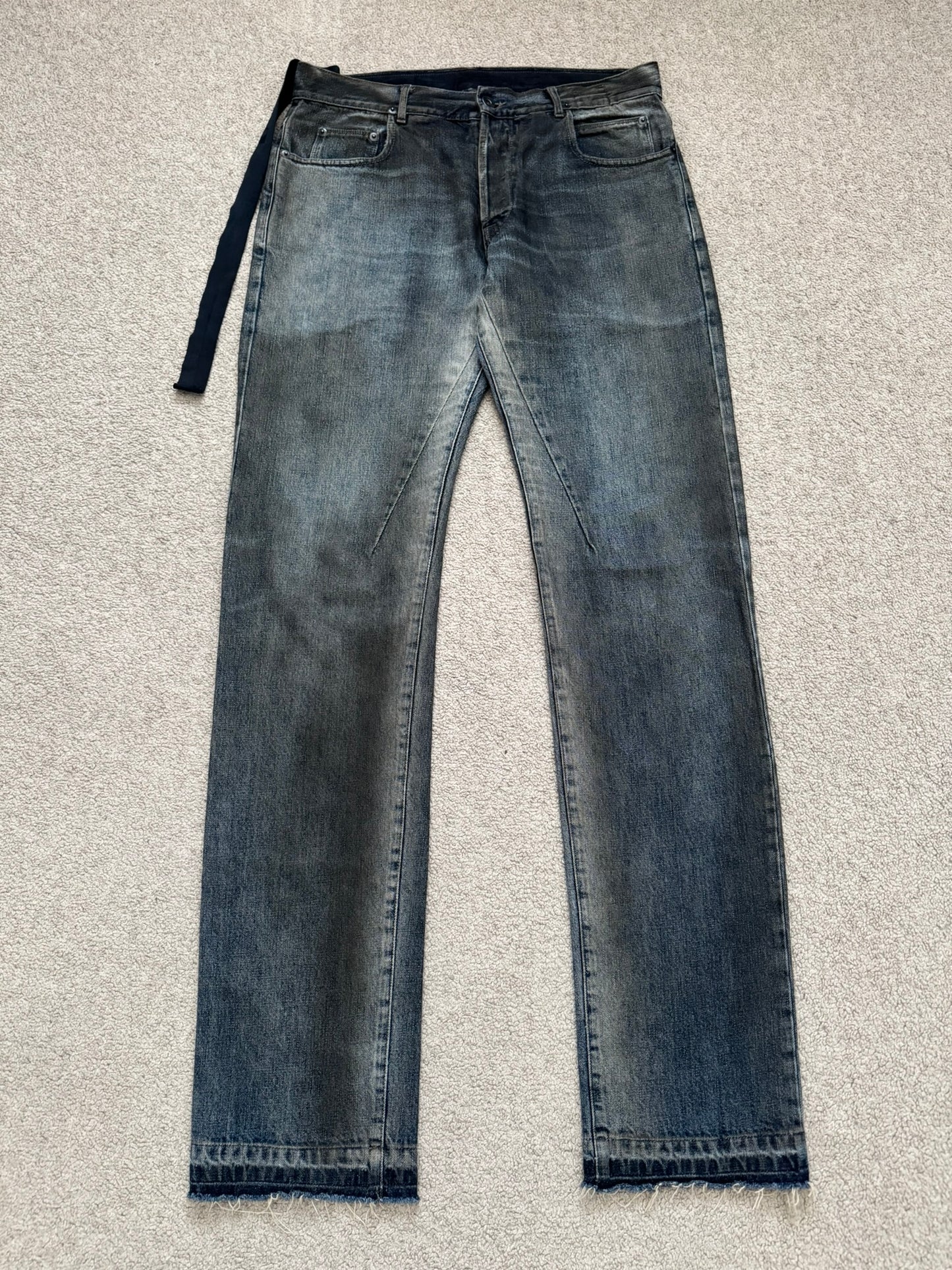 FW11 Rick Owens DRKSHDW "Limo" Dirty Blue Detroit Cut Denim Jeans