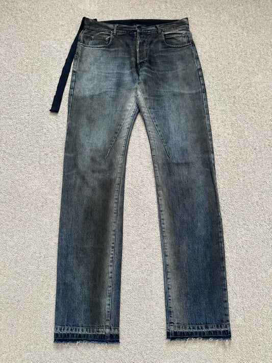 FW11 Rick Owens DRKSHDW "Limo" Dirty Blue Detroit Cut Denim Jeans
