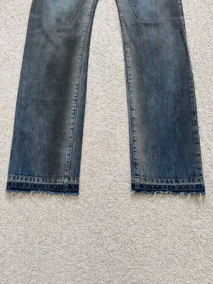 FW11 Rick Owens DRKSHDW "Limo" Dirty Blue Detroit Cut Denim Jeans