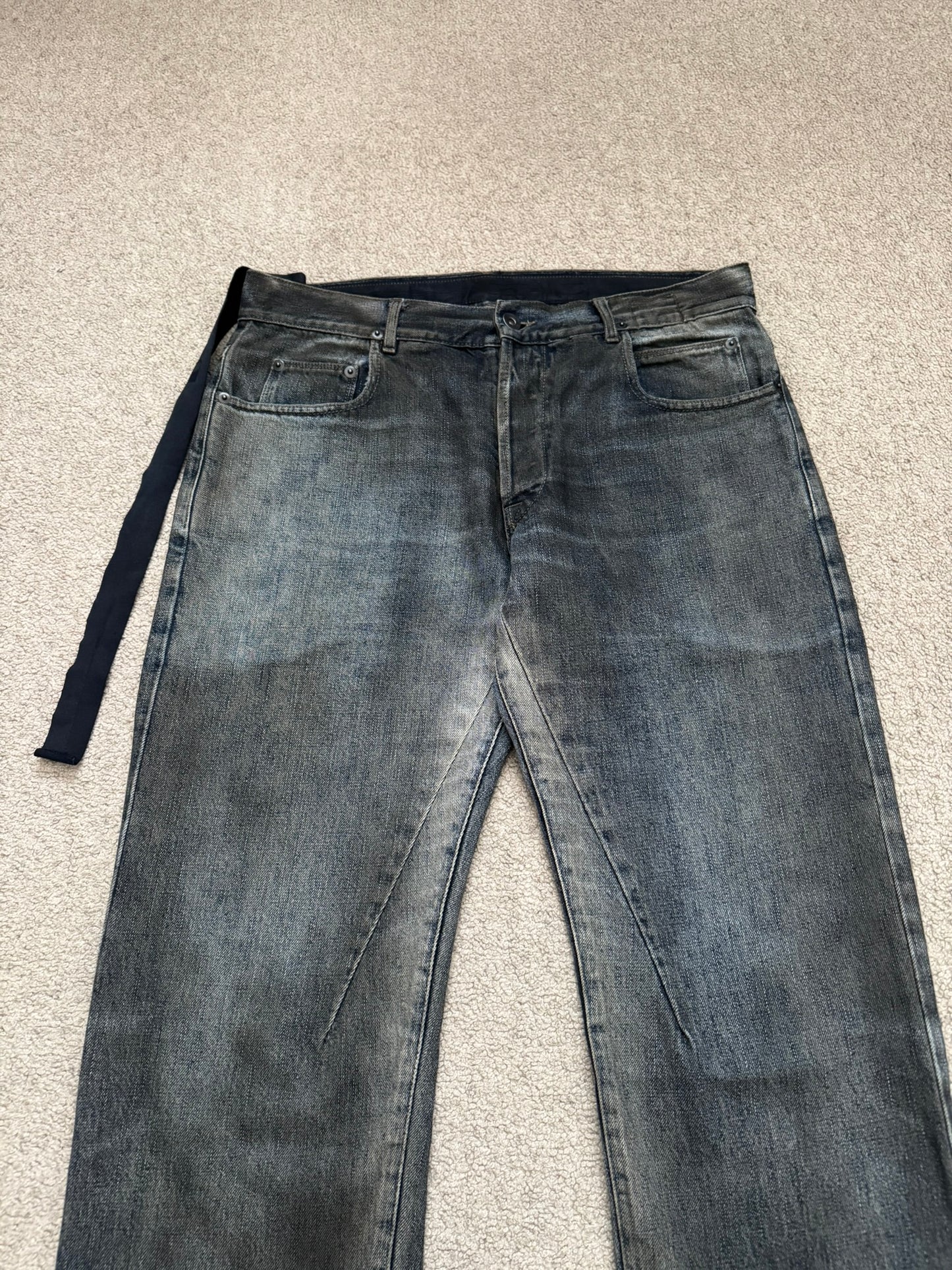 FW11 Rick Owens DRKSHDW "Limo" Dirty Blue Detroit Cut Denim Jeans