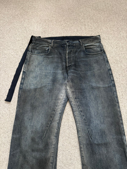 FW11 Rick Owens DRKSHDW "Limo" Dirty Blue Detroit Cut Denim Jeans